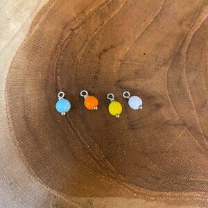 Lot of 4 James Avery Enhancer Beads, Sterling Silver & Glass